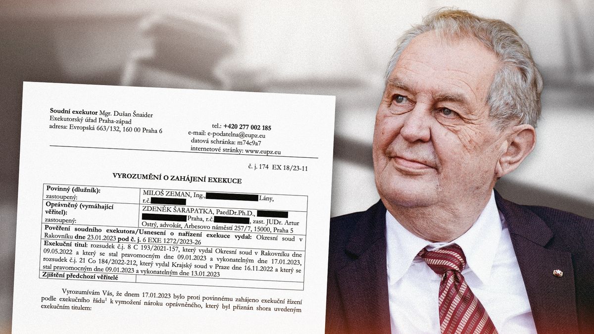 Exekuce Miloše Zemana začala. Dostal pokutu 20 tisíc, pak zasáhl soud